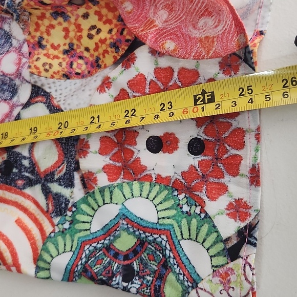 Graphic Shape Floral Frenzy Long Sleeve Button Down Shirt y2k vibe size XL Boho - Picture 7 of 10